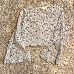 Lace Bell Sleeve Crop Top